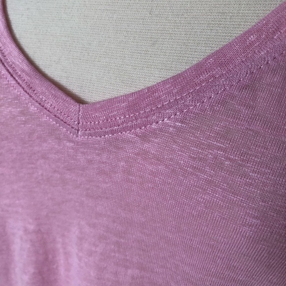 NWT Express Pink V-Neck Linen Tank T-Shirt - Picture 12 of 16
